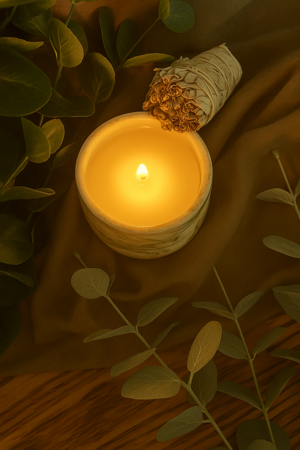 Le Havre - Chandelle de protection, sauge & eucalyptus